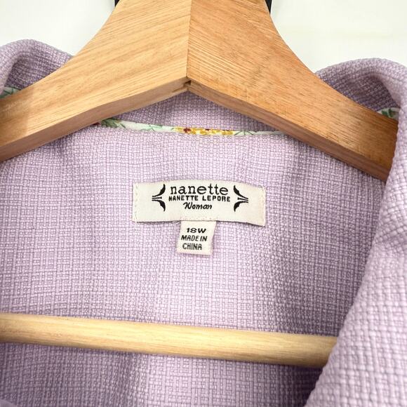 NWT Nanette Nanette Lepore Lavender Blazer Jacket 18W - Picture 3 of 10